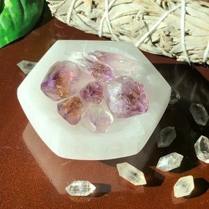 Selenite Crystal Hexagon Bowl 3”